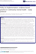 Cover page: Policy to implementation: evidence-based practice in community mental health ¿ study protocol