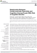 Cover page: Relationship Between Cerebrovascular Reactivity and Cognition Among People With Risk of Cognitive Decline.
