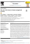 Cover page: The role of the fornix in human navigational learning