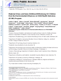 Cover page: Maternal stress and early childhood BMI among US children from the Environmental influences on Child Health Outcomes (ECHO) program