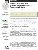 Cover page: How to Improve Your Preliminary Dairy Facility Assessment Ratio