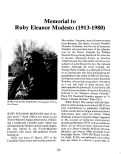 Cover page: Memorial to Ruby Eleanor Modesto (1913-1980)