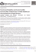 Cover page: Functional Disability and Social Conflict Increase Risk of Depression in Older Adulthood Among Bolivian Forager-Farmers