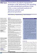 Cover page: Association of patient engagement strategies with utilisation and spending for musculoskeletal problems in the USA: a cross-sectional analysis of Medicare patients and physician practices