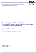 Cover page of Voces de mujeres desde la inmigración: Una comparativa entre el asentamiento de marroquíes en España y mexicanas en EE.UU.