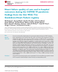 Cover page: Heart failure quality of care and in‐hospital outcomes during the COVID‐19 pandemic: findings from the Get With The Guidelines‐Heart Failure registry