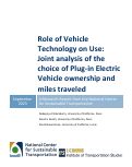Cover page: Role of Vehicle Technology on Use: Joint analysis of the choice of Plug-in Electric Vehicle ownership and miles traveled