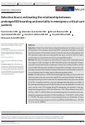 Cover page: Selection bias in estimating the relationship between prolonged ED boarding and mortality in emergency critical care patients.