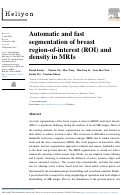 Cover page: Automatic and fast segmentation of breast region-of-interest (ROI) and density in MRIs