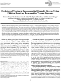 Cover page: Predictors of Treatment Engagement in Ethnically Diverse, Urban Children Receiving Treatment for Trauma Exposure