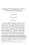 Cover page: Legitimacy, Procedural Justice, Accuracy, and Eyewitness Identification