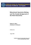 Cover page: Educational Assortative Mating and the Family Background of the Next Generation
