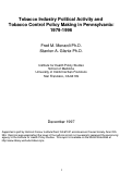 Cover page: Tobacco Industry Political Activity and Tobacco Control Policy Making in Pennsylvania: 1979-1996
