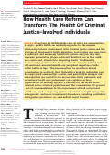 Cover page: How Health Care Reform Can Transform The Health Of Criminal Justice–Involved Individuals