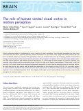 Cover page: The role of human ventral visual cortex in motion perception
