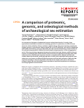 Cover page: A comparison of proteomic, genomic, and osteological methods of archaeological sex estimation