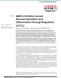 Cover page: MMP12 Inhibits Corneal Neovascularization and Inflammation through Regulation of CCL2