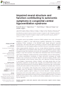 Cover page: Impaired neural structure and function contributing to autonomic symptoms in congenital central hypoventilation syndrome