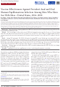 Cover page: Vaccine Effectiveness Against Prevalent Anal and Oral Human Papillomavirus Infection Among Men Who Have Sex With Men-United States, 2016-2018.