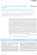 Cover page: Air Pollution and Noncommunicable Diseases A Review by the Forum of International Respiratory Societies’ Environmental Committee, Part 2: Air Pollution and Organ Systems