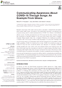Cover page: Communicating Awareness About COVID-19 Through Songs: An Example From Ghana