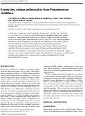 Cover page: Ecomycins, unique antimycotics from Pseudomonas viridiflava