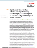 Cover page: High Density Genetic Maps of Seashore Paspalum Using Genotyping-By-Sequencing and Their Relationship to The Sorghum Bicolor Genome