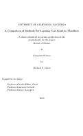 Cover page: A comparison of methods for learning cost-sensitive classiers