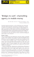 Cover page: ‘Bridges to cash’