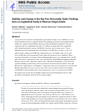 Cover page: Stability and Change in the Big Five Personality Traits: Findings From a Longitudinal Study of Mexican-Origin Adults