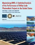Cover page: Maximizing MWh: A Statistical Analysis of the Performance of Utility-Scale Photovoltaic Projects in the United States: