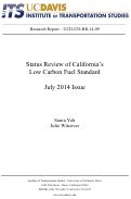 Cover page: Status Review of California’s Low Carbon Fuel Standard July 2014 Issue