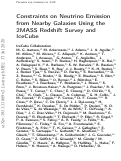 Cover page: Constraints on neutrino emission from nearby galaxies using the 2MASS redshift survey and IceCube