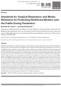 Cover page: Standards for Surgical Respirators and Masks: Relevance for Protecting Healthcare Workers and the Public During Pandemics