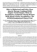 Cover page: Effect of Behavioral and Pelvic Floor Muscle Therapy Combined With Surgery Versus Surgery Alone on Incontinence Symptoms Among Women With Mixed Urinary Incontinence: The ESTEEM Randomized Clinical Trial