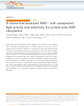 Cover page: A ribose-functionalized NAD<sup>+</sup> with unexpected high activity and selectivity for protein poly-ADP-ribosylation.