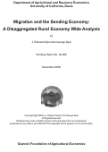 Cover page: Migration and the Sending Economy: A Disaggregated Rural Economy Wide Analysis