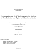 Cover page: Understanding the Real World through the Analysis of User Behavior and Topics in Online Social Media