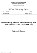 Cover page: Sustainability, Limited Substitutability and Non-Constant Social Discount Rates