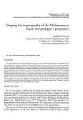 Cover page: Shaping the biogeography of the Mediterranean basin: one geologist’s perspective
