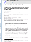 Cover page: Using stakeholder perspectives to guide systematic adaptation of an autism mental health intervention for Latinx families: A qualitative study