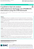 Cover page: A qualitative dual-site analysis of the pharmacist discharge care (PHARM-DC) intervention using the CFIR framework