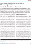 Cover page: Genomewide Association Studies in Pharmacogenomics