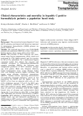 Cover page: Clinical characteristics and mortality in hepatitis C-positive haemodialysis patients: a population based study