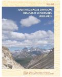 Cover page: Earth Sciences Division Research Summaries 2002-2003