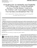 Cover page: Evaluating the Acceptability and Feasibility of Providing Egg or Cereal Breakfast during a Family-Based Treatment for Children with Overweight/Obesity: The Families and Breakfast Pilot Trial