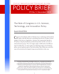 Cover page: The Role of Congress in U.S. Science, Technology, and Innovation Policy