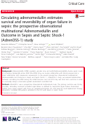 Cover page: Circulating adrenomedullin estimates survival and reversibility of organ failure in sepsis: the prospective observational multinational Adrenomedullin and Outcome in Sepsis and Septic Shock-1 (AdrenOSS-1) study