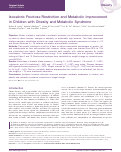 Cover page: Isocaloric fructose restriction and metabolic improvement in children with obesity and metabolic syndrome