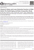 Cover page: Vitamin K Status and Lower Extremity Function in Older Adults: The Health Aging and Body Composition Study